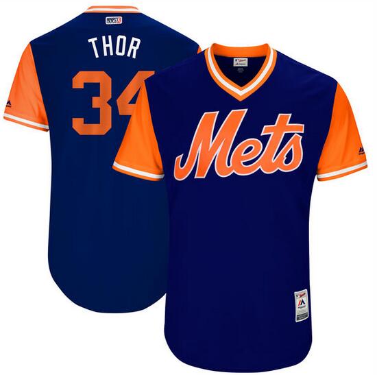 Men's New York Mets Noah Syndergaard Little League World Series Players Weekend Authentic Jersey Majestic Royal 2017 Players Weekend Authentic Jersey