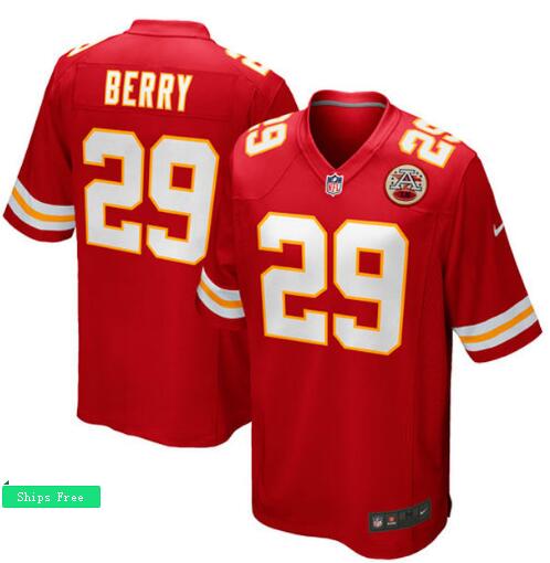 Stitched Logo Mens Kansas City Chiefs Eric Berry Nike Red Jersey