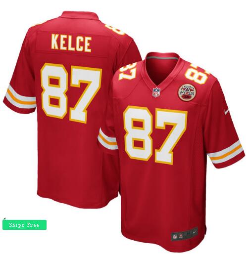 Men's Kansas City Chiefs Travis Kelce Nike Red Team Game Jersey