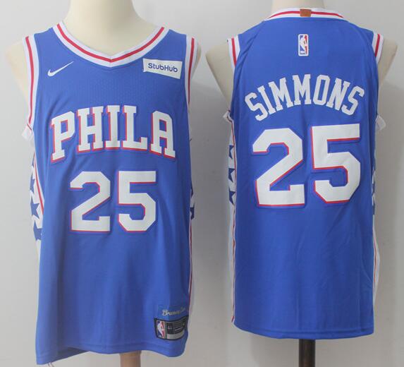 Nike Philadelphia 76ers 25 Ben Simmons blue  Stitched Logo