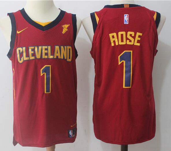 Mens Nike Cleveland Cavaliers #1 Derrick Rose Red Road Stitched NBA Jersey