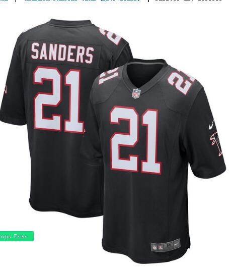 Men's Atlanta Falcons Deion Sanders Nike Black Football Jersey