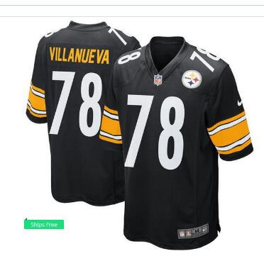 Men's Pittsburgh Steelers Alejandro Villanueva Nike Black Game Jersey