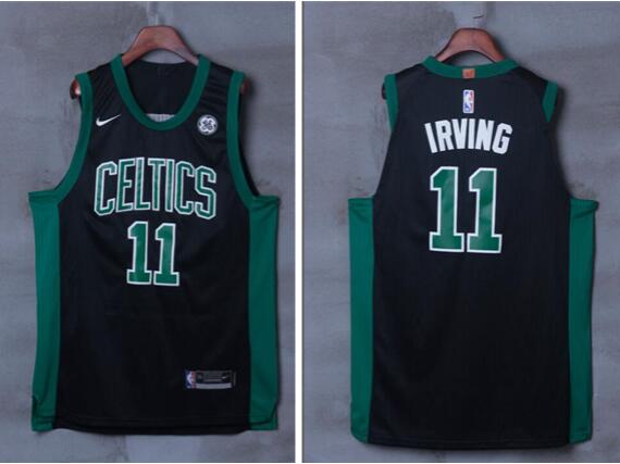 Nike Men's Boston Celtics #11 Kyrie Irving Stitched Swingman New Jersey Black