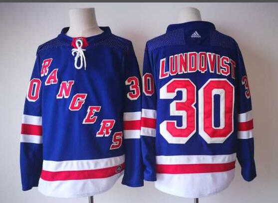 Adidas Men New York Rangers #30 Henrik Lundqvist blue nhl jerseys