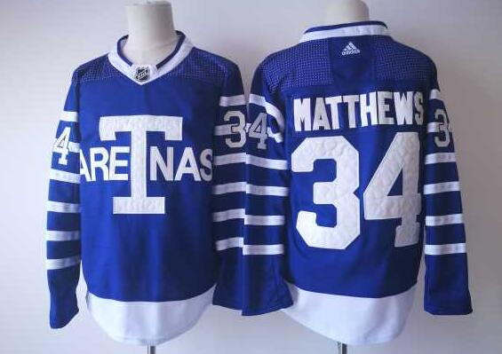 Men's Toronto Maple Leafs #34 Auston Matthews Royal Blue Home 2017-2018 Nike Hockey Stitched NHL Jersey