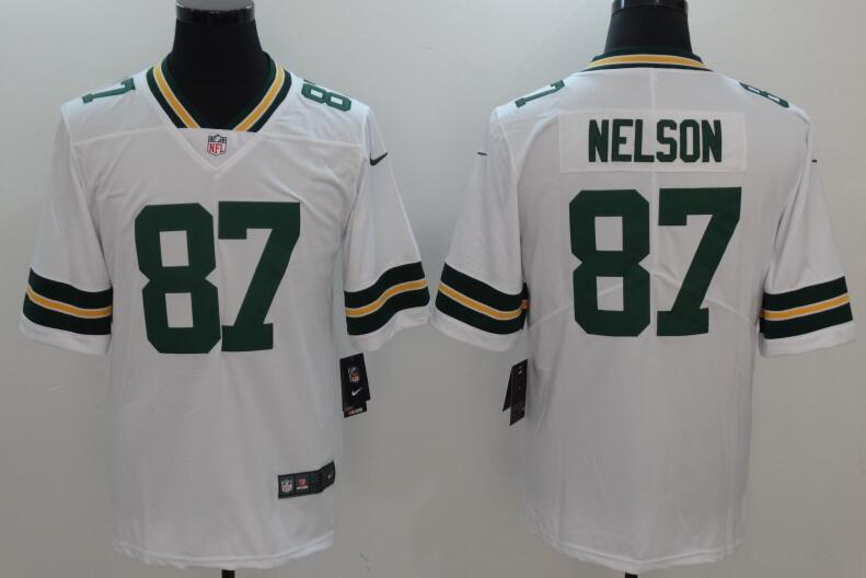 Men's Green Bay Packers Jordy Nelson Nike White Classic Limited Player Jersey