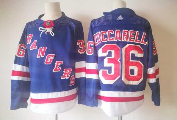 Adidas Men New York Rangers 36 Mats Zuccarello blue nhl Jersey