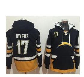 Nike Los Angeles Chargers #17 Philip Rivers Navy Blue Gold Name & Number Pullover NFL Hoodie