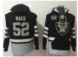 Nike Oakland Raiders #52 Khalil Mack Black Grey Name & Number Pullover NFL Hoodie