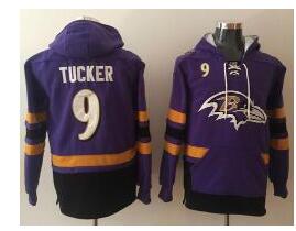 Nike Baltimore Ravens #9 Justin Tucker Purple Black Name & Number Pullover NFL Hoodie