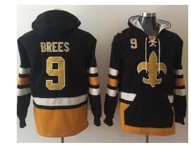 Nike New Orleans Saints #9 Drew Brees Black Gold Name & Number Pullover NFL Hoodie