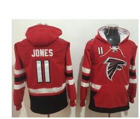 Nike Atlanta Falcons #11 Julio Jones Red Black Name & Number Pullover NFL Hoodie