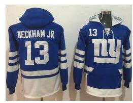 Nike New York Giants #13 Odell Beckham Jr Royal Blue White Name & Number Pullover NFL Hoodie