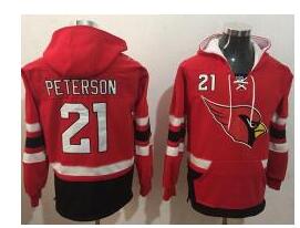 Nike Arizona Cardinals #21 Patrick Peterson Red Black Name & Number Pullover NFL Hoodie