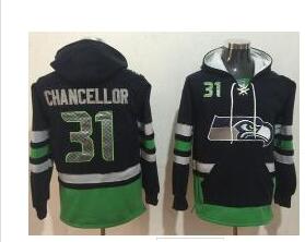 Nike Seattle Seahawks #31 Kam Chancellor Navy Blue Green Name & Number Pullover NFL Hoodie