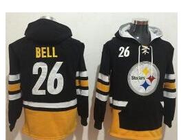 Nike Pittsburgh Steelers #26 Le'Veon Bell Black Gold Name & Number Pullover NFL Hoodie