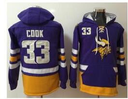 Nike Minnesota Vikings #33 Dalvin Cook Purple Gold Name & Number Pullover NFL Hoodie