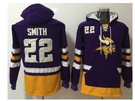 Nike Minnesota Vikings #22 Harrison Smith Purple Gold Name & Number Pullover NFL Hoodie