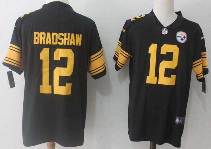 Mens Pittsburgh Steelers Terry Bradshaw Mitchell & Ness Black Football Jersey