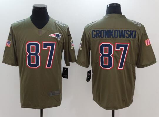 Men's New England Patriots Rob Gronkowski Nike Olive Salute To Service Limited Jersey