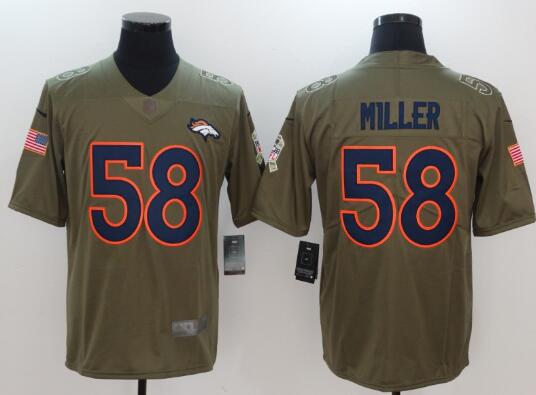 Men's Denver Broncos Von Miller Nike Olive Salute To Service Limited Jersey