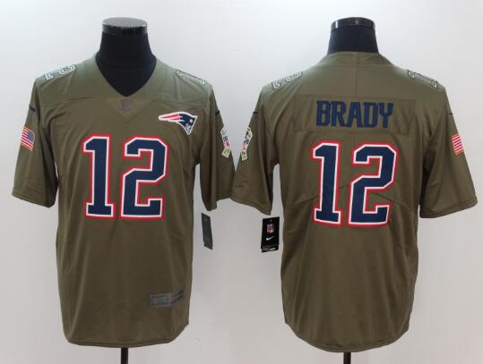 Men's New England Patriots Tom Brady Nike Olive Salute To Service Limited Jersey