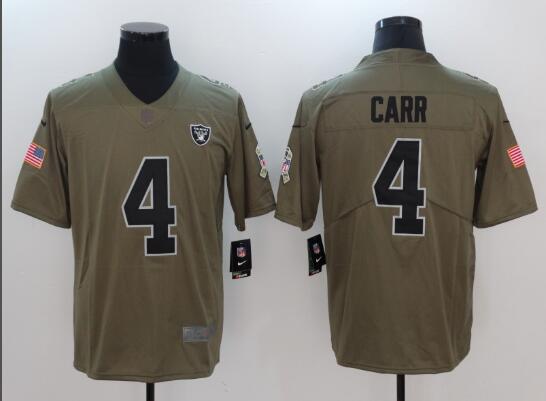 Men's Oakland Raiders Derek Carr Nike Olive Salute To Service Limited Jersey