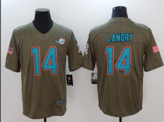 Men's Miami Dolphins Jarvis Landry Nike Olive Salute To Service Limited Jersey