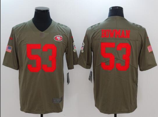 Men's San Francisco 49ers NaVorro Bowman Nike Olive Salute To Service Limited Jersey