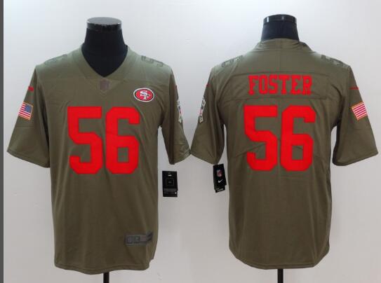 Men's San Francisco 49ers Reuben Foster NFL Olive Salute To Service Limited Jersey