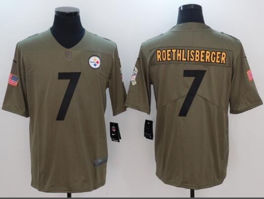 Men's Pittsburgh Steelers Ben Roethlisberger Nike Olive Salute To Service Limited Jersey