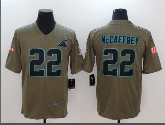 Men Carolina Panthers Christian McCaffrey Nike Olive Salute to Service Game Jersey