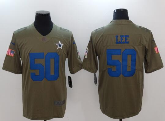 Men's Dallas Cowboys Sean Lee NFL Olive Salute To Service Limited Jersey