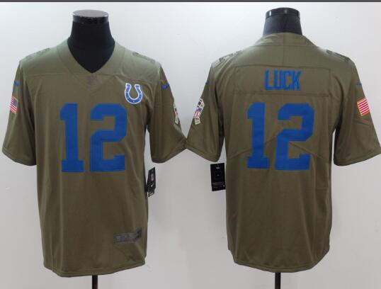 Men's Indianapolis Colts Andrew Luck Nike Olive Salute To Service Limited Jersey