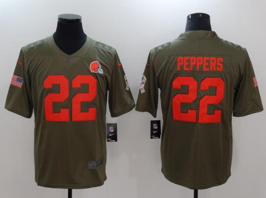 Men's Cleveland Browns Jabrill Peppers  Nike Olive Salute To Service Limited Jersey