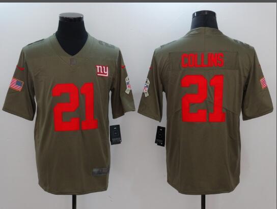 Men's New York Giants Landon Collins Nike Olive Salute To Service Limited Jersey