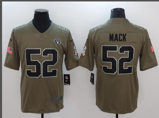 Men's Oakland Raiders Khalil Mack Nike Olive Salute To Service Limited Jersey