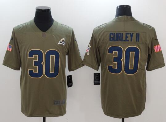 Men's Los Angeles Rams Todd Gurley Nike Olive Salute To Service Limited Jersey