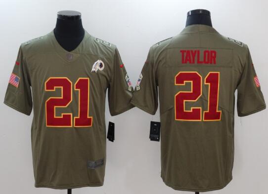 Men's Washington Redskins Sean Taylor Nike Olive Salute To Service Limited Jersey