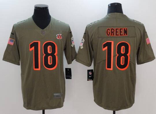 Men's Cincinnati Bengals A.J. Green Nike Olive Salute to Service Footbal Jersey