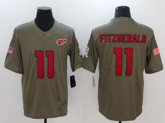 Men's Arizona Cardinals Larry Fitzgerald Nike Olive Salute To Service Limited Jersey