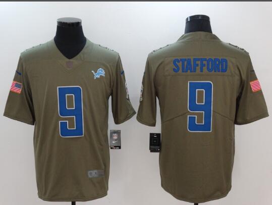 Men's Detroit Lions Matthew Stafford Nike Olive Salute To Service Limited Jersey