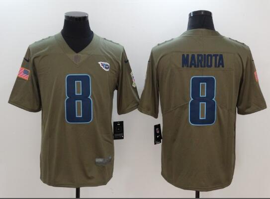 Men's Tennessee Titans Marcus Mariota Nike Olive Salute To Service Limited Jersey