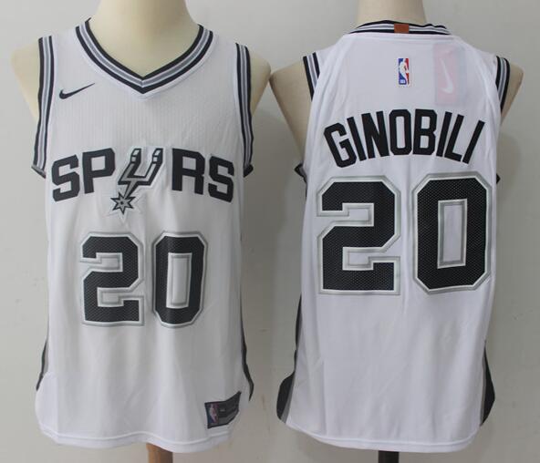 Nike Men's San Antonio Spurs #20 Manu Ginobili Revolution 30 SwingmanWhite Jersey