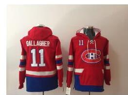 Brendan Gallagher NEW Red Pocket Stitched NHL Old Time Hockey Hoodie