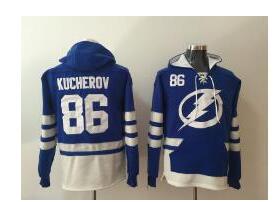 Men's Tampa Bay Lightning #86 Nikita Kucherov Royal Blue Pocket Stitched NHL Old Time Hockey Pullover Hoodie