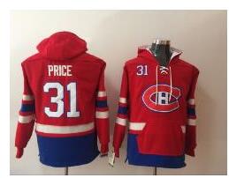 Men's Montreal Canadiens #31 Carey Price NEW Red Pocket Stitched NHL Old Time Hockey Hoodie