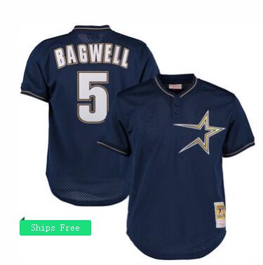 Men's Houston Astros Jeff Bagwell Mitchell & Ness Navy Cooperstown 1997 Mesh Batting Practice Jersey