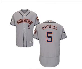 Men's Houston Astros #5 Jeff Bagwell Grey Flexbase Authentic Collection 2017 World Series Bound Stitched MLB Jersey